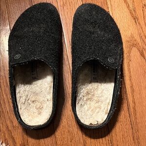 Birkenstock Zermatt Shearling Black Wool Slippers